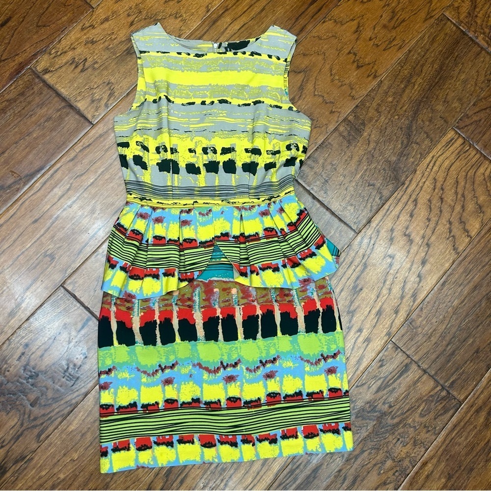W118 by Walter Baker Multicolor Striped Mini peplum‎ Dress